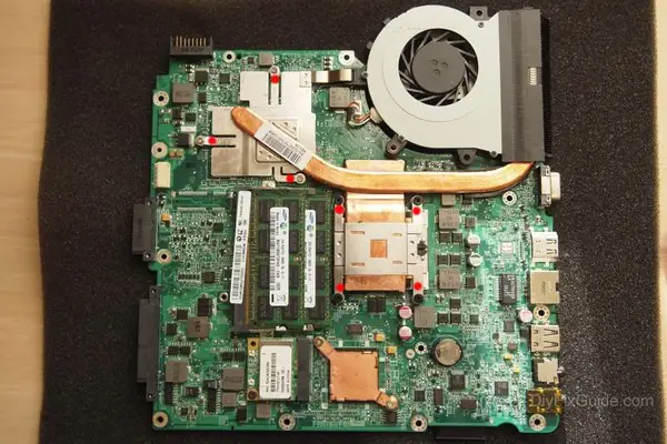 Remove heat sink screws
