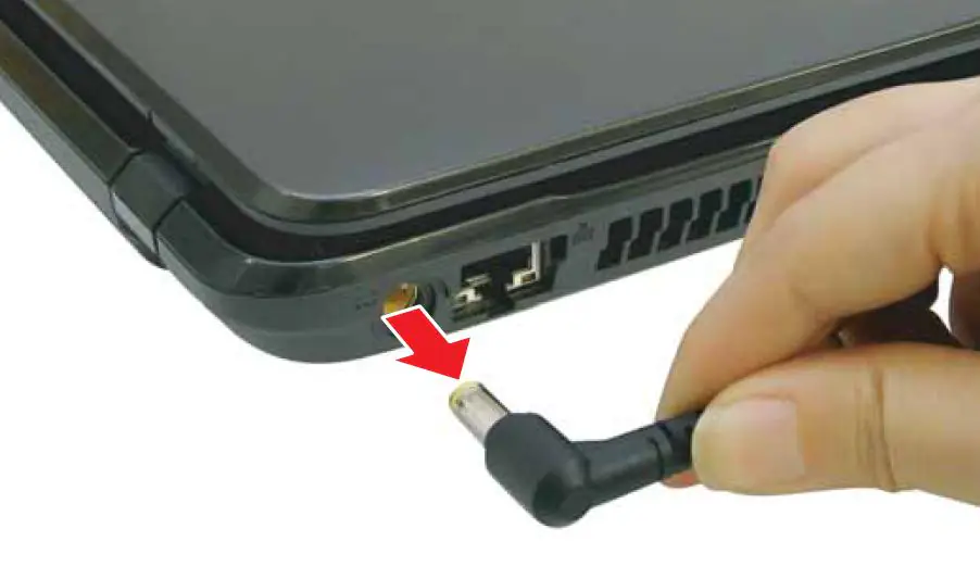 Unplug the AC adapter