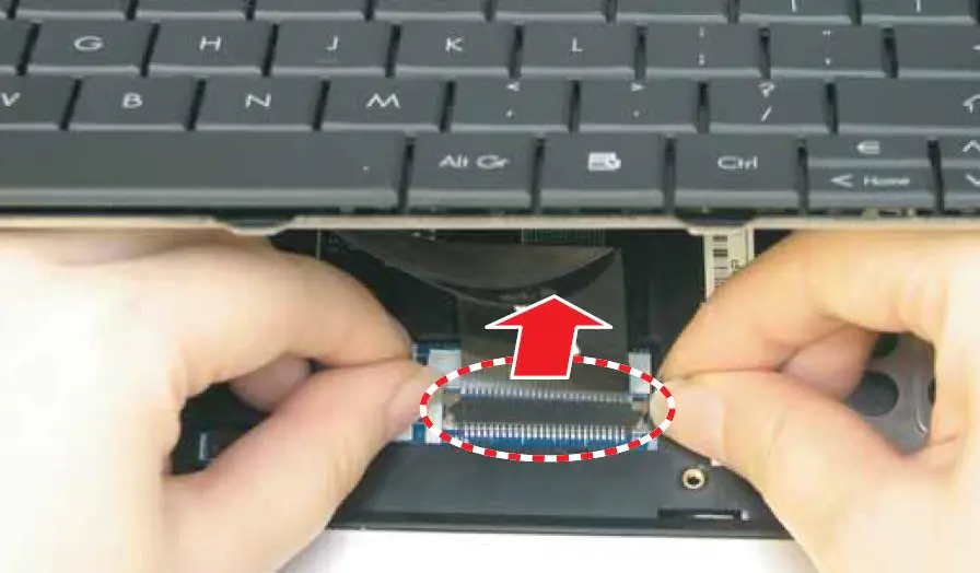 Disconnect the keyboard cable