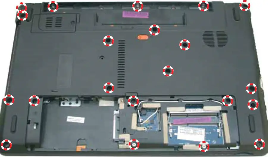 Remove all 21 screws from the back cover