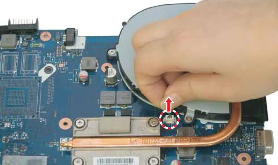 Disconnect the fan cable