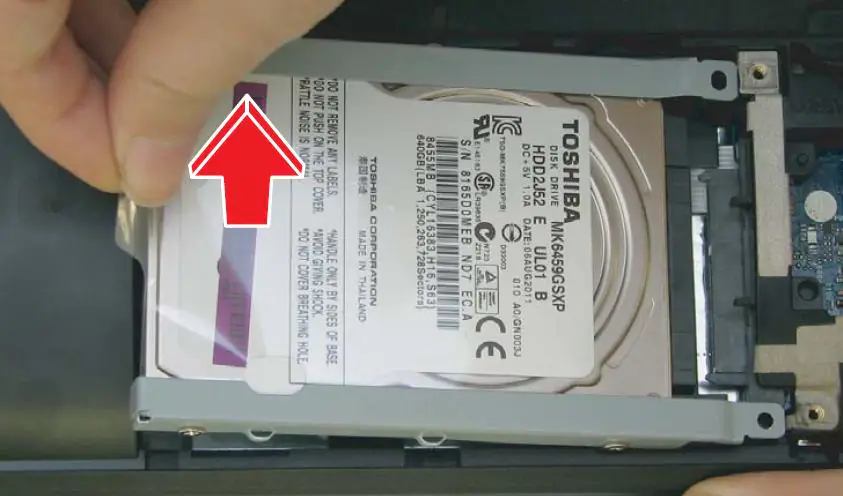 Pull out the hard drive