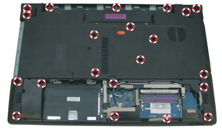 Remove all 21 screws from the back cover