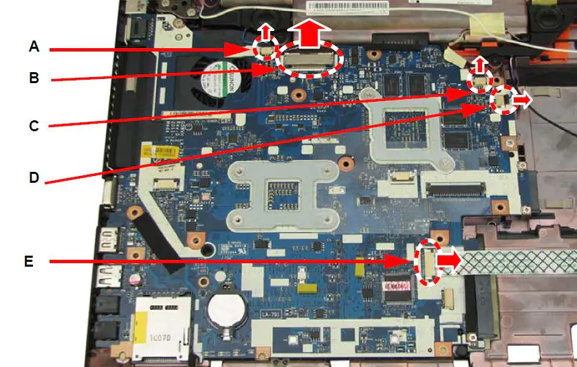 Disconnect the five connectors