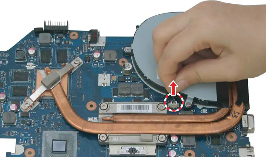 Disconnect the fan cable