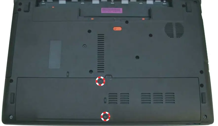 Loosen the two screws