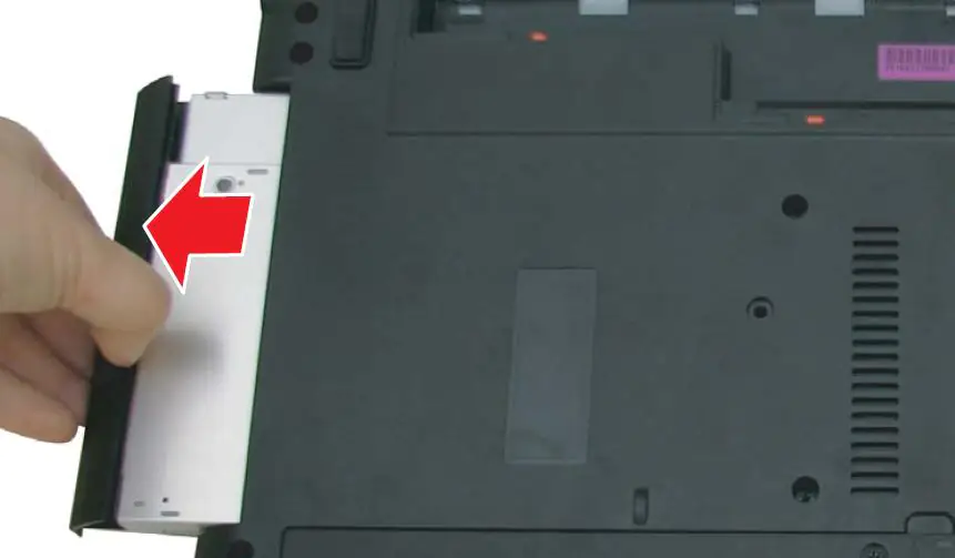 Pull out the optical drive