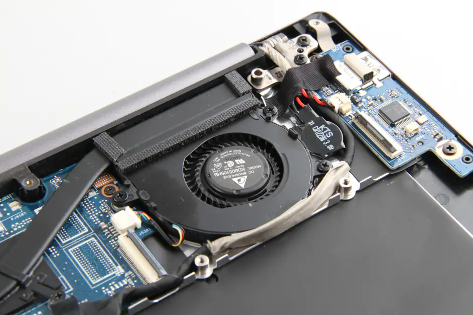 Close-up of the CMOS battery