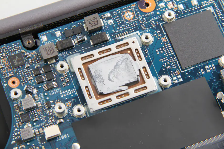 Close-up of the CPU