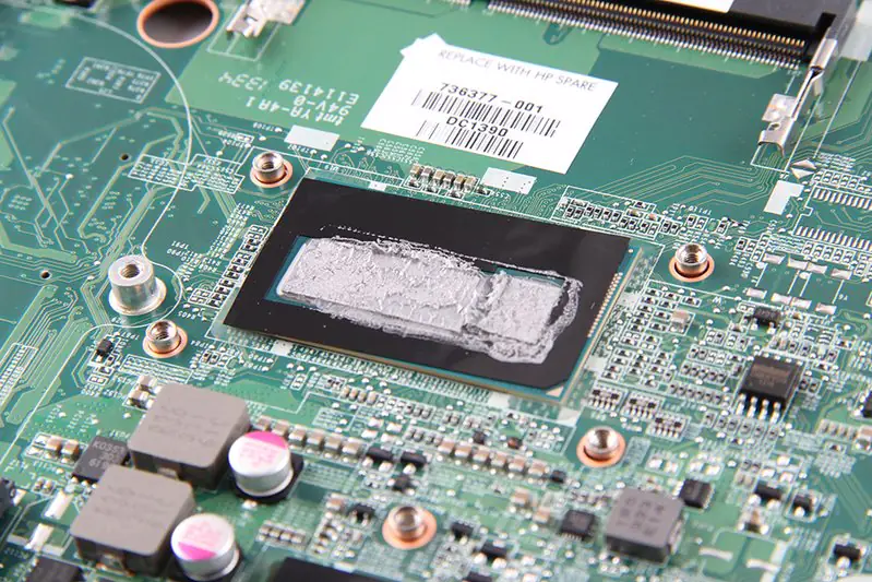 Close-up of the processor