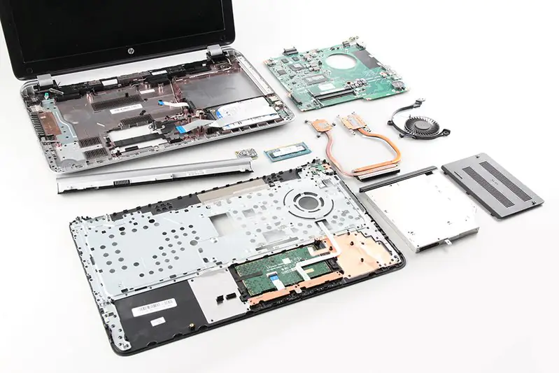 Close-up of the removed parts