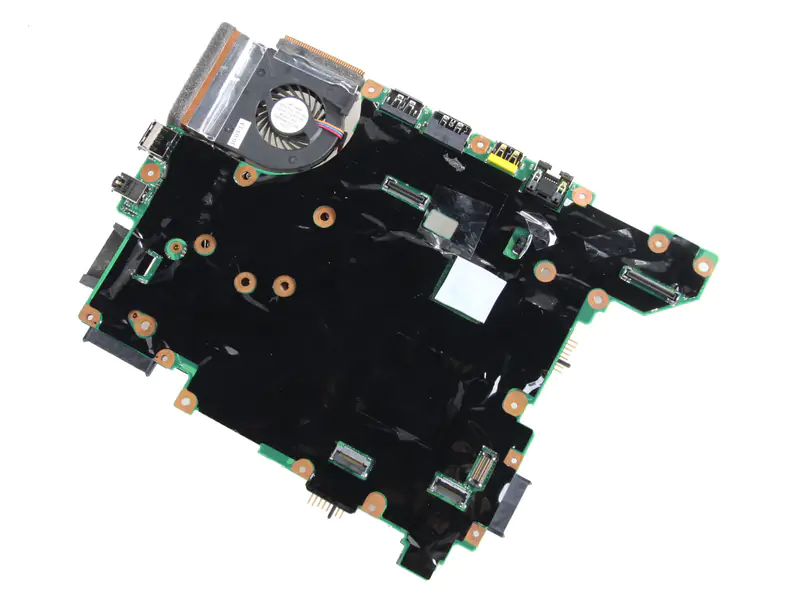 Close-up of the back of the motherboard