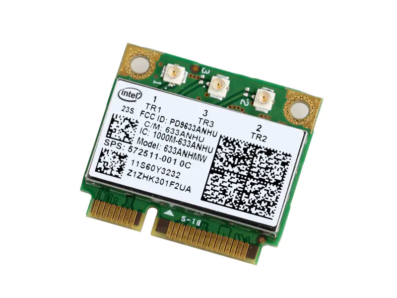 Close-up of the back of the wireless card