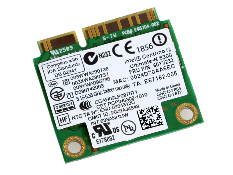Close-up of the front of the wireless card