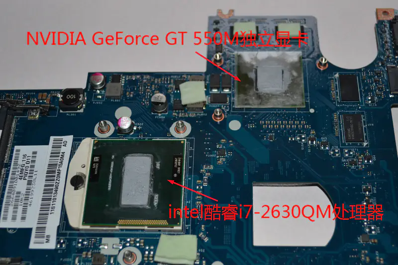 NVIDIA GeForce GT 550M graphics card and an Intel Core i7-2630QM processor.