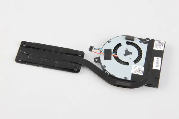 Close-up of the heat sink and cooling fan module