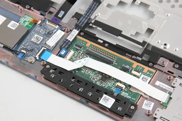 Close-up of the touchpad