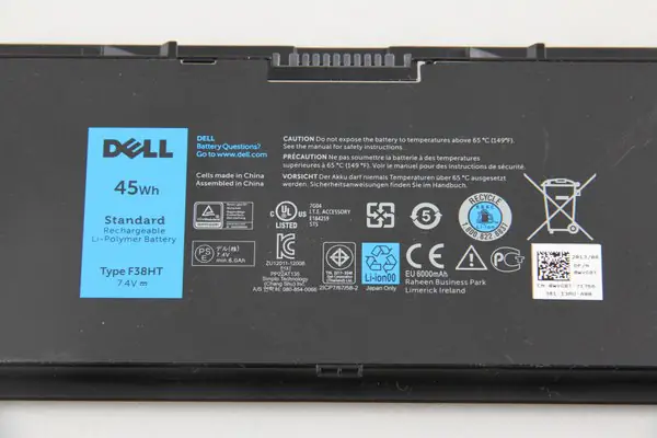45Wh Li-polymer battery, Dell P/N: F38HT.