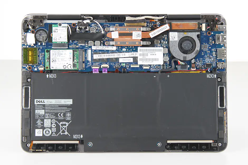Close-up of the inside of the Dell XPS 11 9P33