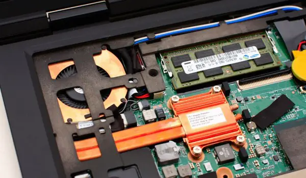 Close-up of the palm plate after removing the keyboard