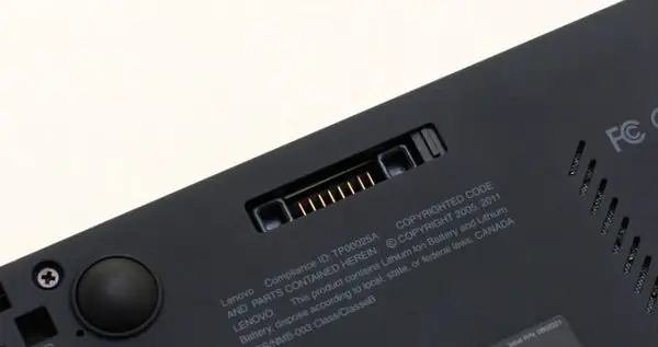 External battery base port
