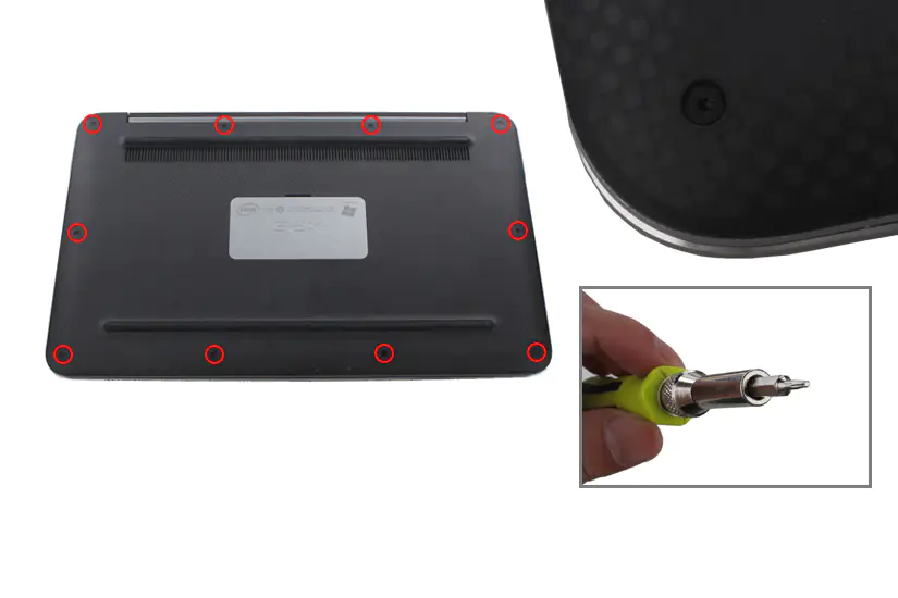 Remove ten screws from the bottom case