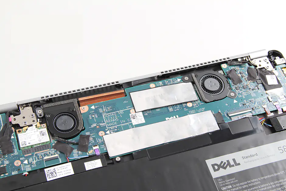 Close-up of the motherboard