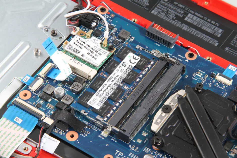 Remove the wireless card and memory