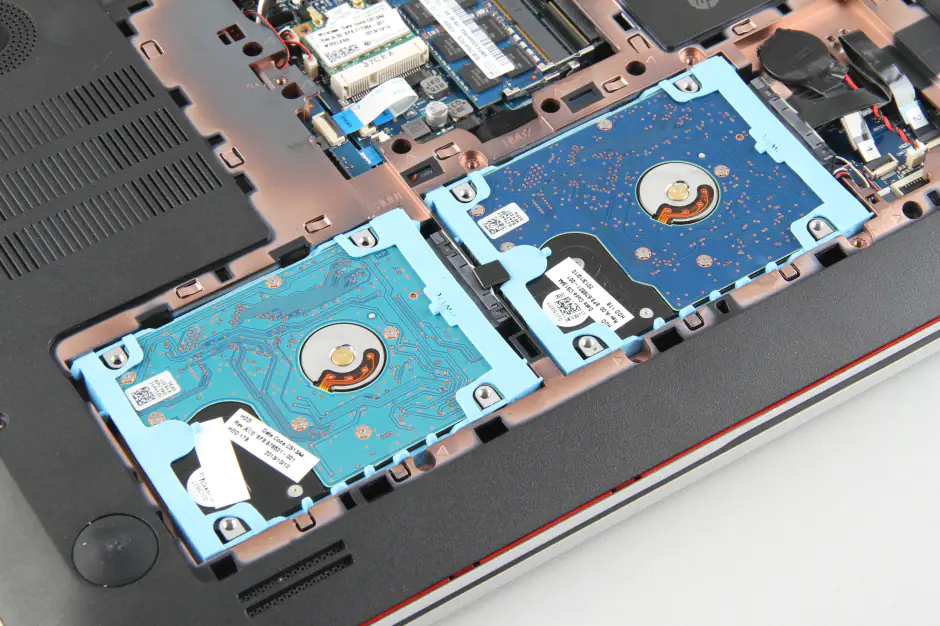 Remove two hard drive modules