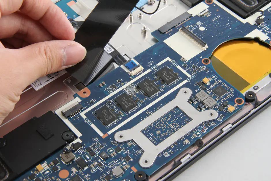 Disconnect the keyboard ribbon cable