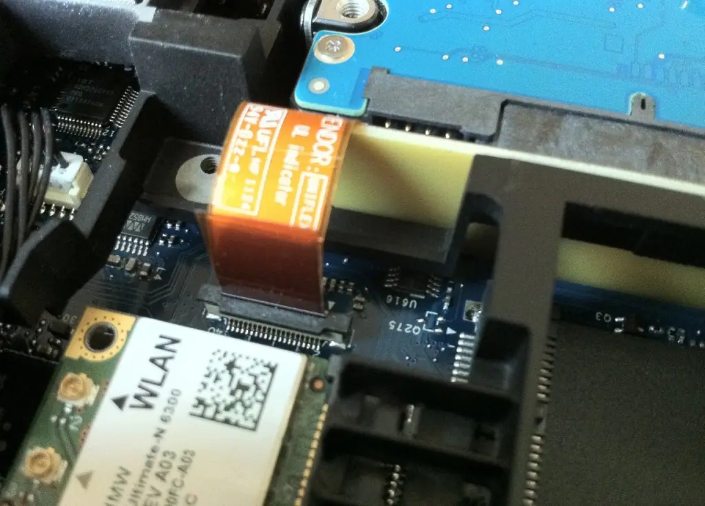 Disconnect the hard drive cable