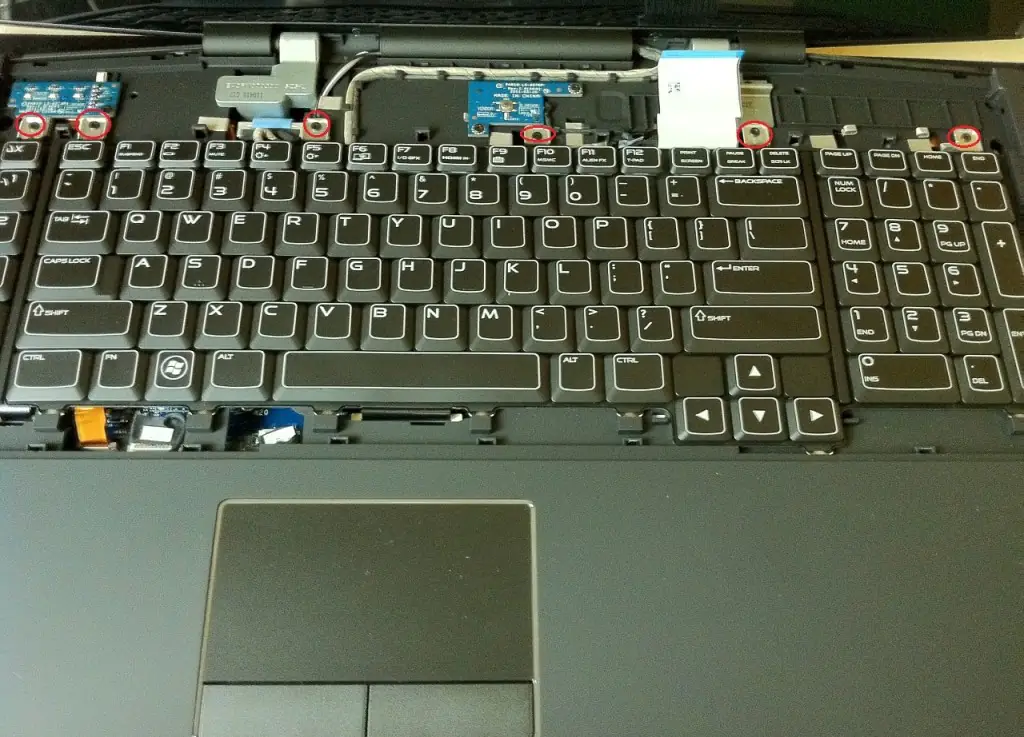Remove the six screws