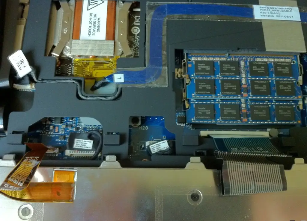 Disconnect the keyboard cable
