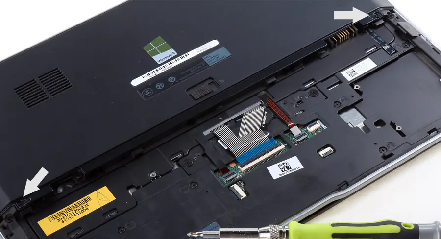 Remove the two screws
