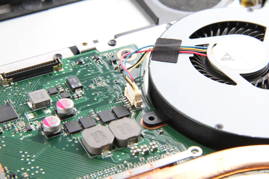 Unplug the cooling fan cable