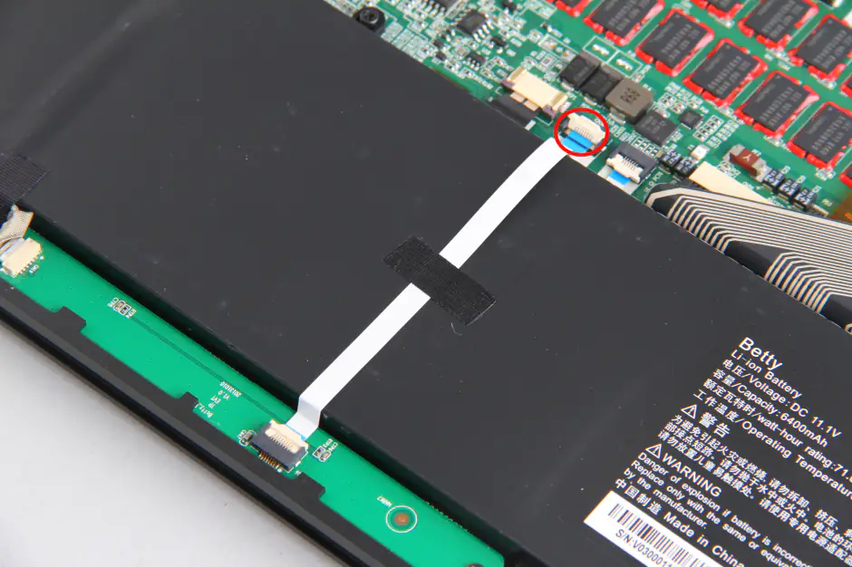Disconnect the white cable