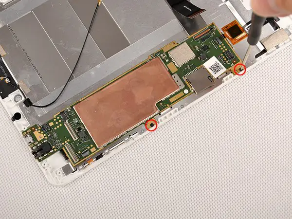 Remove the two screws