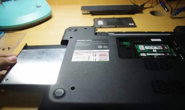Pull out the DVD drive