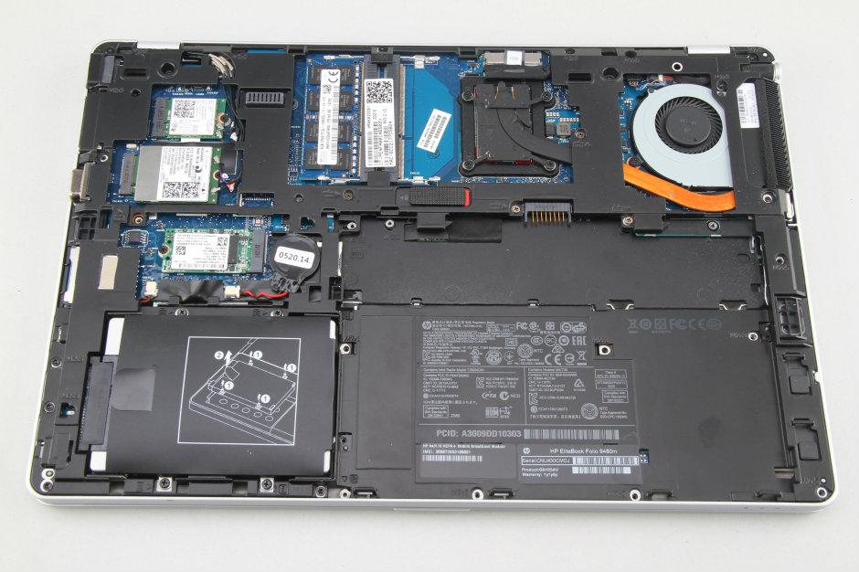 EliteBook Folio 9480m disassembly and RAM, upgrade options |