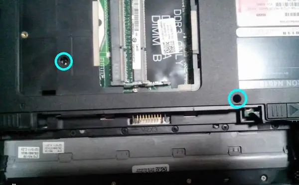Remove the two screws