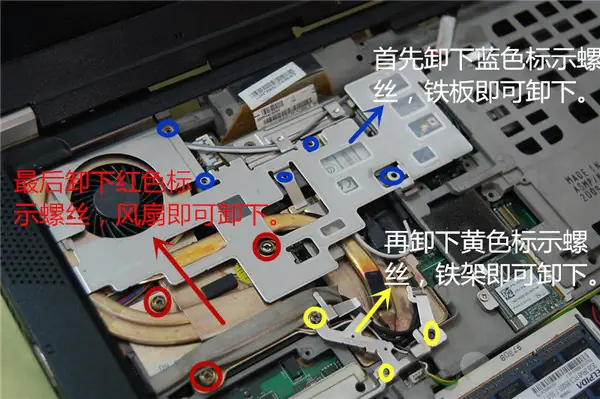Remove the three screws securing the heat sink