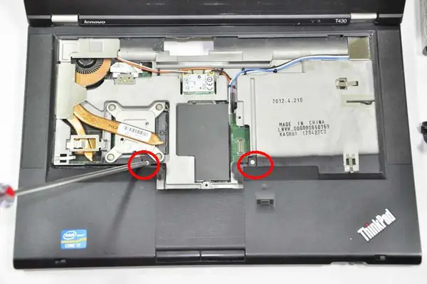 Remove the two screws