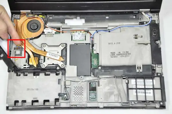 Disconnect the cooling fan cable