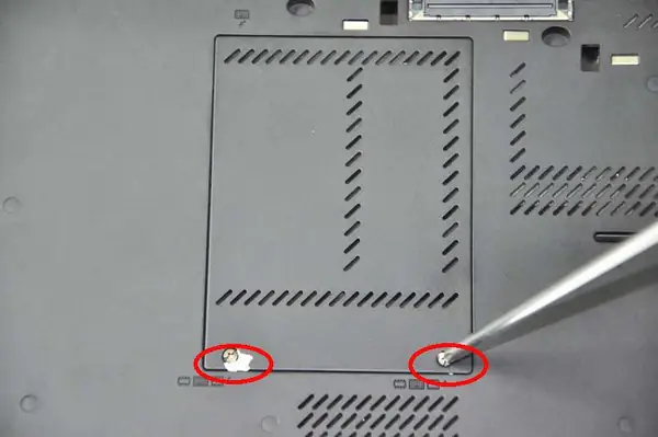 Remove the two screws