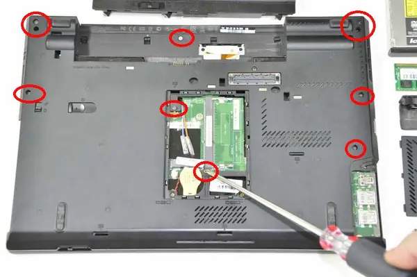 Remove the eight screws