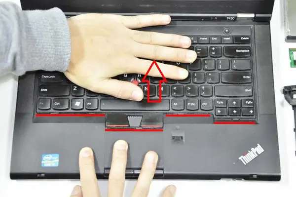 Slide the keyboard