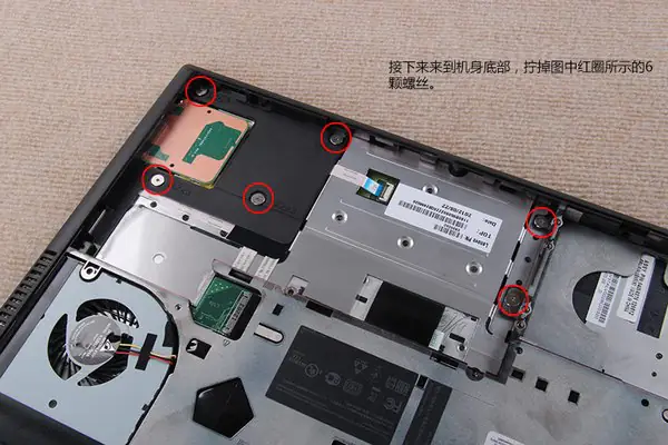 Remove the six screws