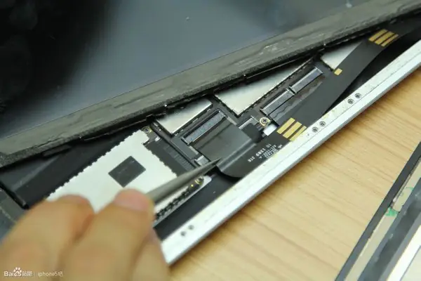 Connect the LCD screen cable