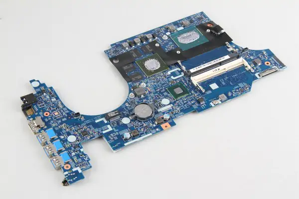Close-up of the motherboard