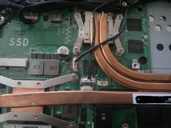 Disconnect the two cables